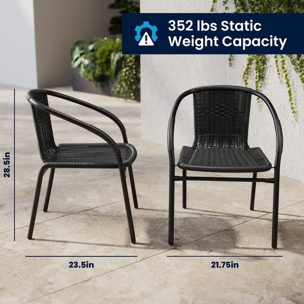 dimension image slide 1 of 5, 3-piece Outdoor Table/Chair Set - 28.75"W x 28.75"D x 28"H