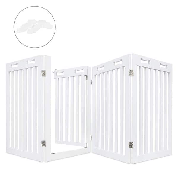 Arf Pets Freestanding Dog Gate with Walk Through Door Bed Bath