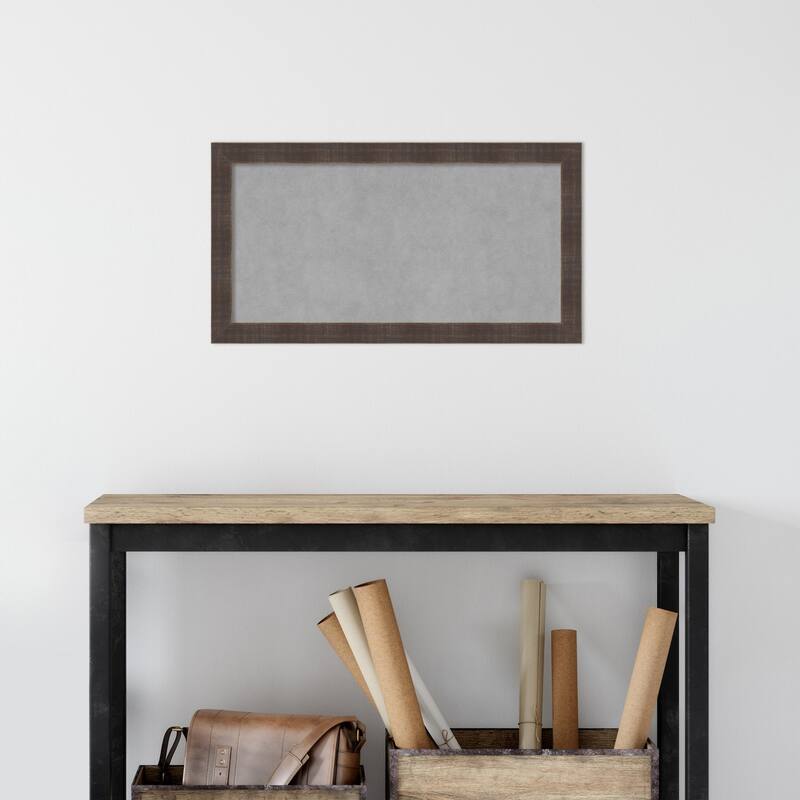 Amanti Art Whiskey Brown Rustic Framed Magnetic Board