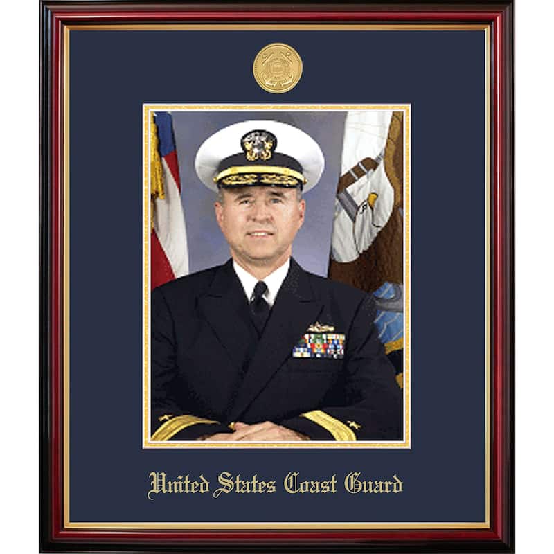 Patriot Frames Coast Guard 8x10 Portrait Petite Frame with Gold Medallion