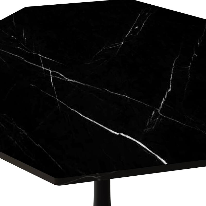31.50" Modern Octagonal Coffee Table with Metal Base