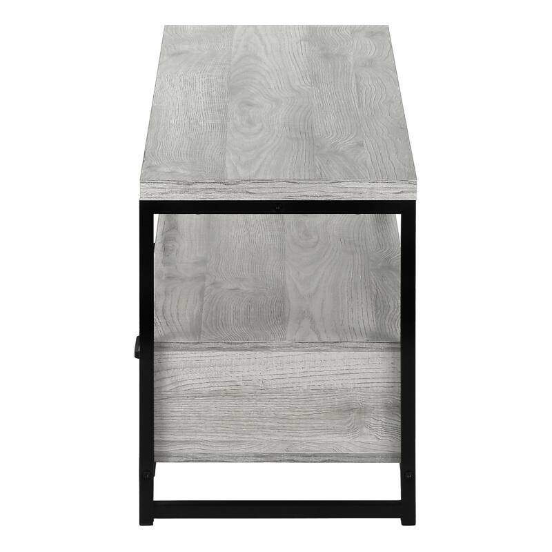 Modern 48-Inch TV Stand with Storage Drawers, Black Laminate & Metal Frame for Contemporary Home Decor
