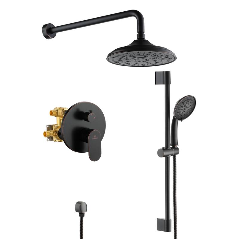 Retro Series 8 in. Rain Wall Mount Dual Shower Heads with 1.8 GPM