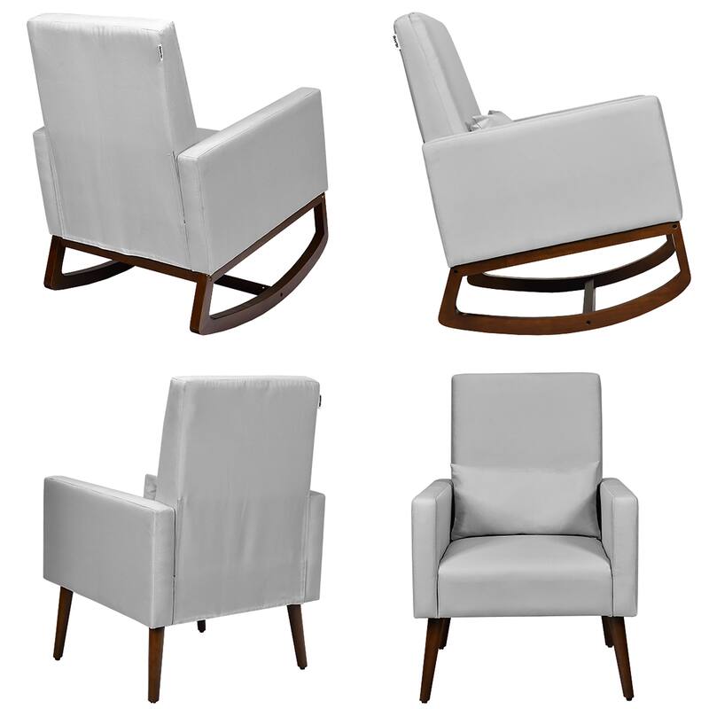 Costway Set of 2 Dual-use Upholstered Rocking Chair w/Pillow Light