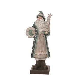 Multicolor Coastal Santa Decor Resin Christmas Tabletop Sculpture - Bed ...