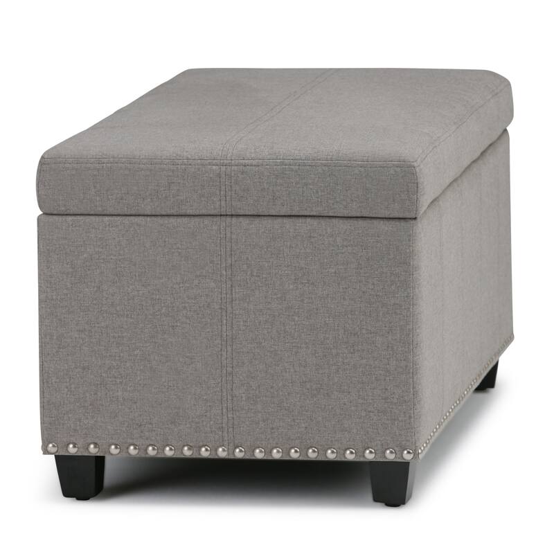 WYNDENHALL Megan 34 inch Wide Transitional Rectangle Storage Ottoman