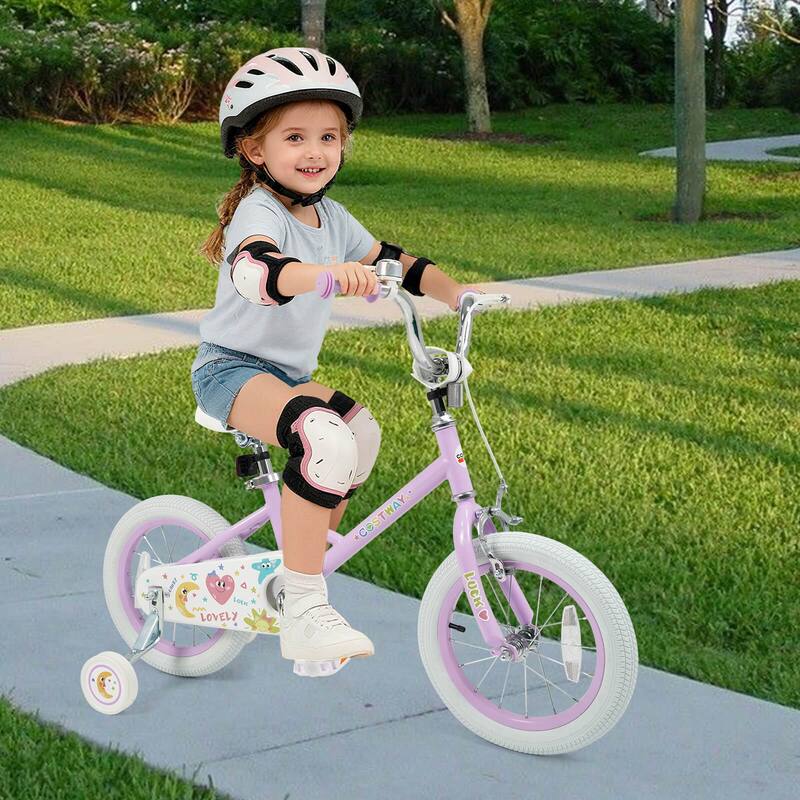 Costway 12/14/16/18 Inch Kids Bike for Girls Boys Age 3-8 Years with - See Details