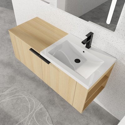 Beingnext 24''/48'' Single Sink Floating Bathroom Vanity with Soft Close Door and Shelf