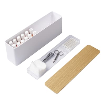 Yamazaki Home Nail Polish Organizer, Plastic, Lid - L 2.99 x W 12.99 x H 4.88 inches