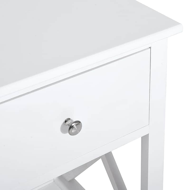 HomCom Wood X-side End Table - 15.5"L X 12"W X 22"H