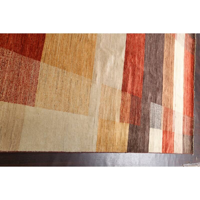 Geometric Gabbeh Kashkoli Oriental Area Rug Wool Handmade Carpet - 12'1" x 18'4"