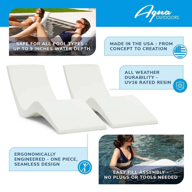 Aqua Outdoors In-Pool Chaise Lounge - Set of 2