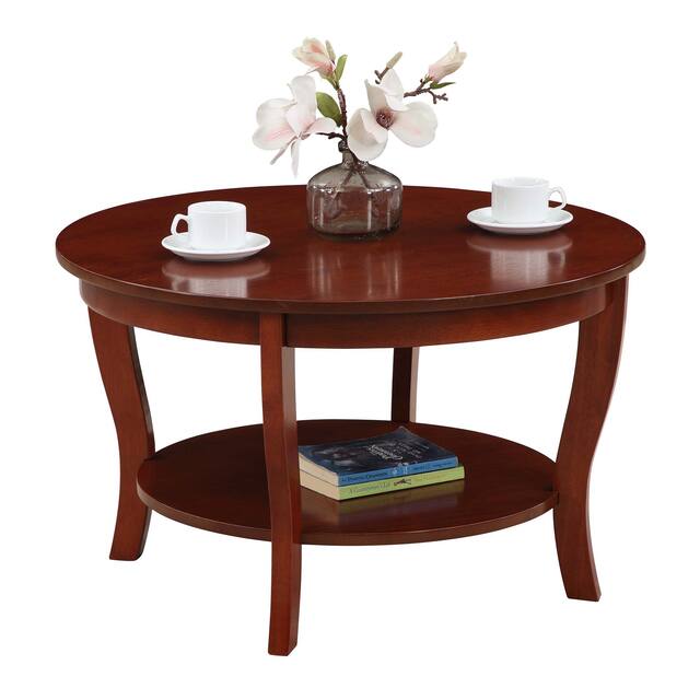Copper Grove Aubrieta Round Coffee Table with Shelf