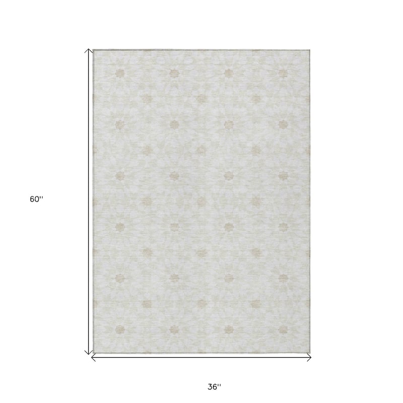 HomeRoots Floral Medallion Transitional Rectangle Outdoor Rug