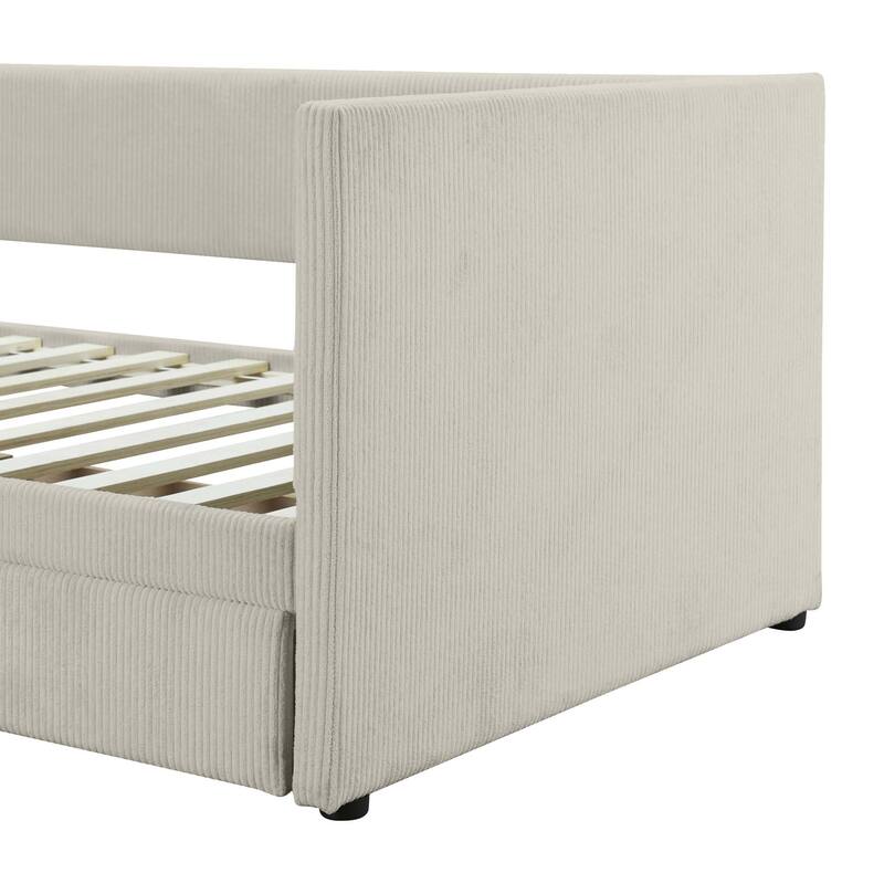 Twin Size Corduroy Daybed with 2 Drawers