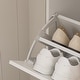 preview thumbnail 12 of 17, White Shoe Cabinet with Full-Length Mirror Stylish Vertical Storage