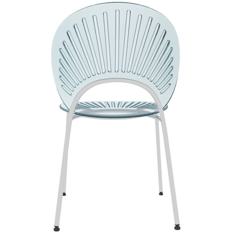 Opulent Plastic Dining Side Chair With Chrome Base Set of 4