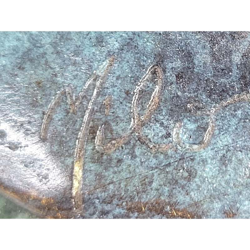 American Bald Eagle Wings Spread Green Bronze Sculpture Statue On Marble Base