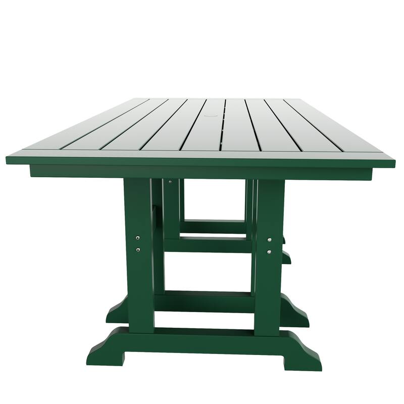 Laguna Hdpe All Weather Outdoor Patio Rectangular Adirondack Dining Chairs With Table (7-Piece Set)