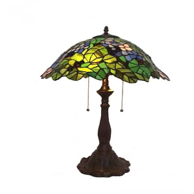 Stained Glass Floral Patterned Table Lamp