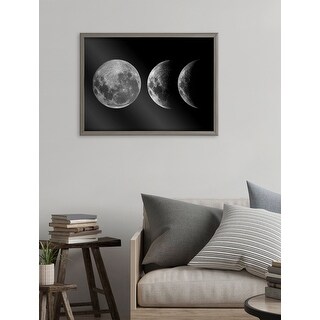 Kate and Laurel Blake Mod Moon It's Just a Phase Framed Printed Glass by The Creative Bunch Studio