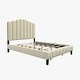 preview thumbnail 10 of 55, Tufted Upholstered Platform Bed with Sturdy Center Legs and Elegant Headboard for Bedroom by HULALA HOME