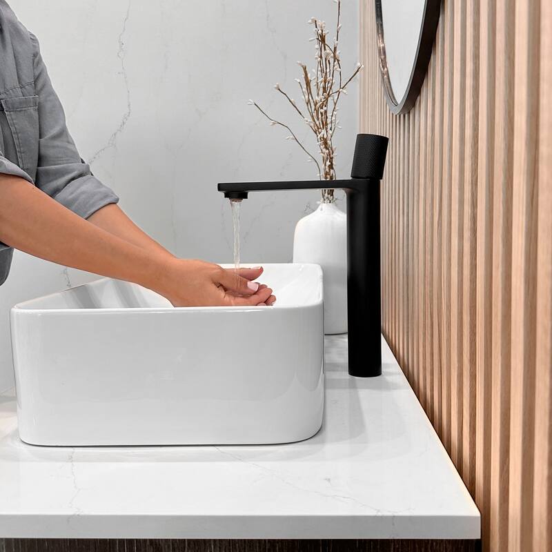 Stylish Nessa Single Handle Ht 12 1/2" Vessel Bathroom Faucet B-122