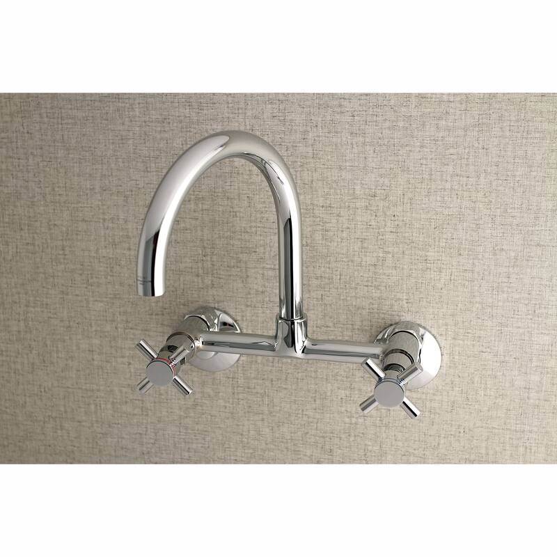 Kingston Brass Concord 8 in. Adjustable Center Wall Mount Kitchen Faucet