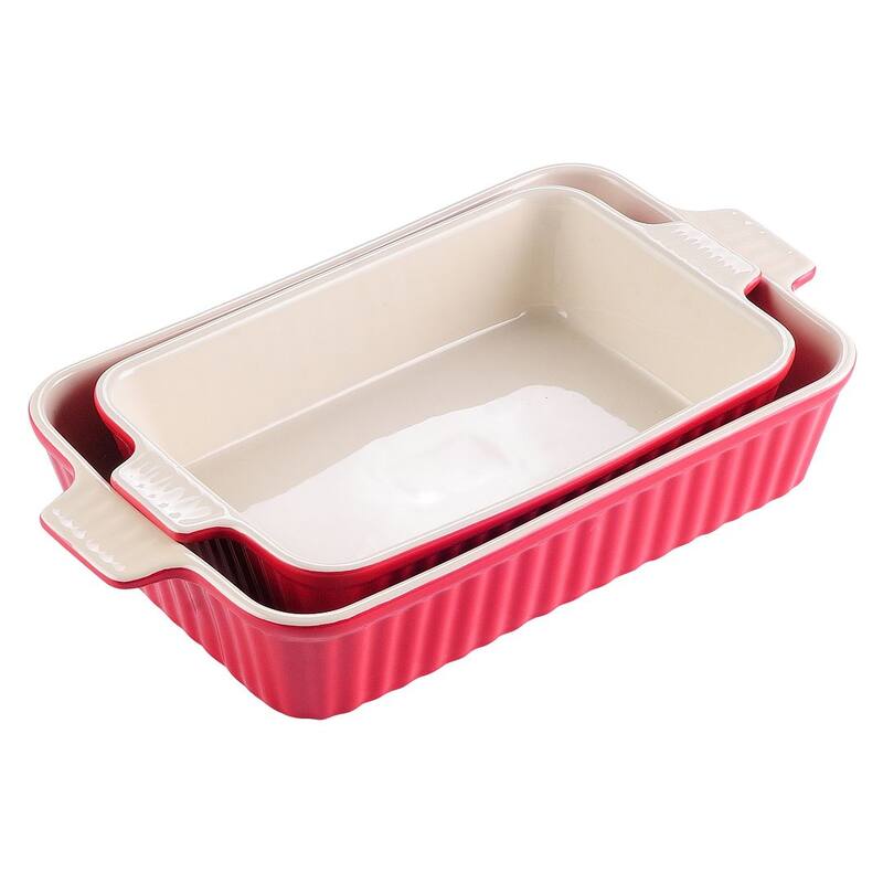 MALACASA Series Bake.Bake, Rectangle Porcelain Bakeware Set