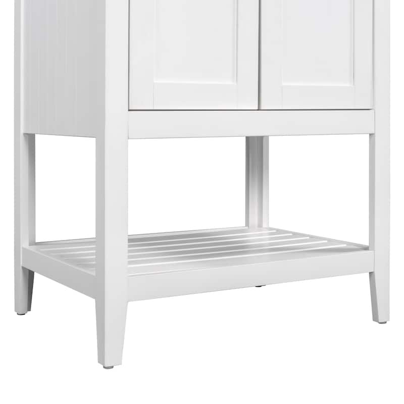 GDFStudio - Genevieve 24" Modern Bathroom Vanity with Ceramic Sink and Solid Wood Frame, Open Shelf Design