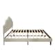 Modern Simple Queen Size Bed Frame Upholstered Platform Bed with Adjustable Headboard & Linen Fabric Padded