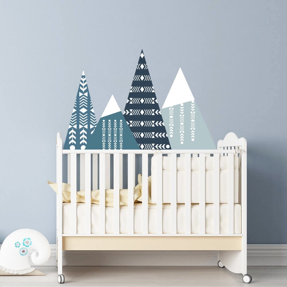 Triangle Mountain Chain Wall Decal Mancave Decor-image