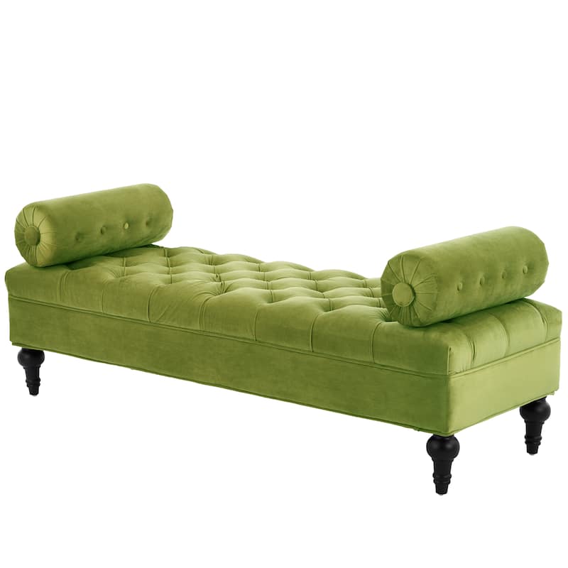Christopher Knight Home - Anne Bedroom End-of-Bed Bench with 2 Pillows and Velvet Upholstery