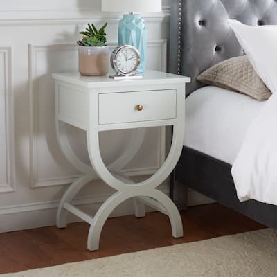 SAFAVIEH Maxine 1-Drawer Accent Table Nightstand (Fully Assembled). - 18" W x 15" D x 27" H