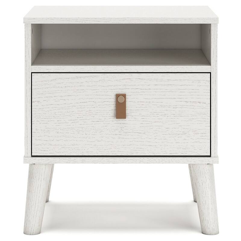 White 1 Drawer 15 in. W Nightstand with Sturdy Knob Pulls