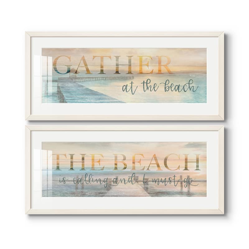 Gather at the Beach-Premium Gallery Framed Print - Ready to Hang