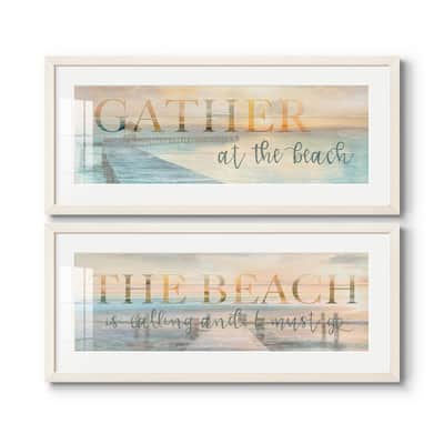 Gather at the Beach-Premium Gallery Framed Print - Ready to Hang