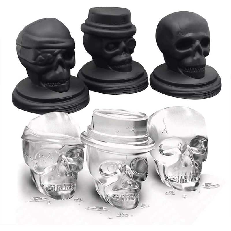 Spooky Halloween Ice Tray Molds - Tombstones & Skulls - Skull