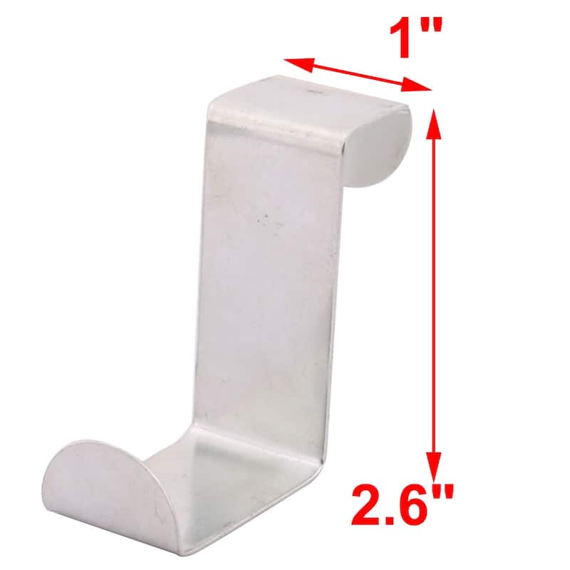 Home Stainless Steel Clothes Hat Cap Hanging Hook Door Hanger 4pcs - Silver Tone - 2.6" x 2.2" x 1"(L*W*H)