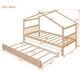 preview thumbnail 5 of 10, Whimsical Twin House Bed with Trundle - Safe Pine Frame