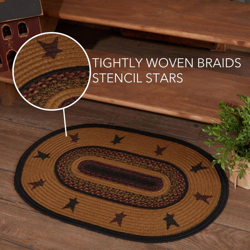 Heritage Farms Star Jute Rug Oval w/ Pad 20x30 - 20" x 30"