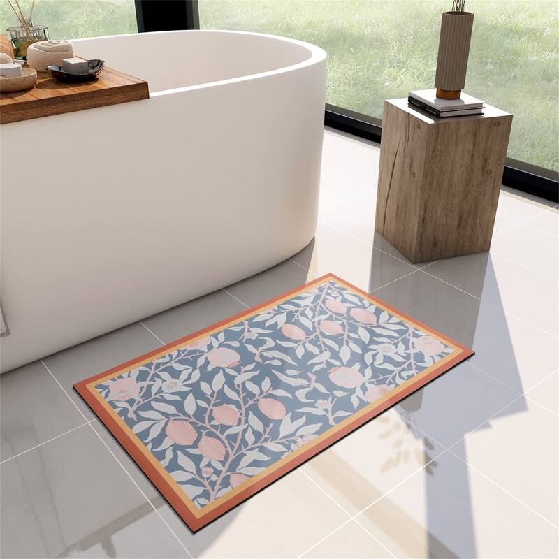 Bath Mat Rug-Thin Quick Dry - 16"x 24" - Lemon