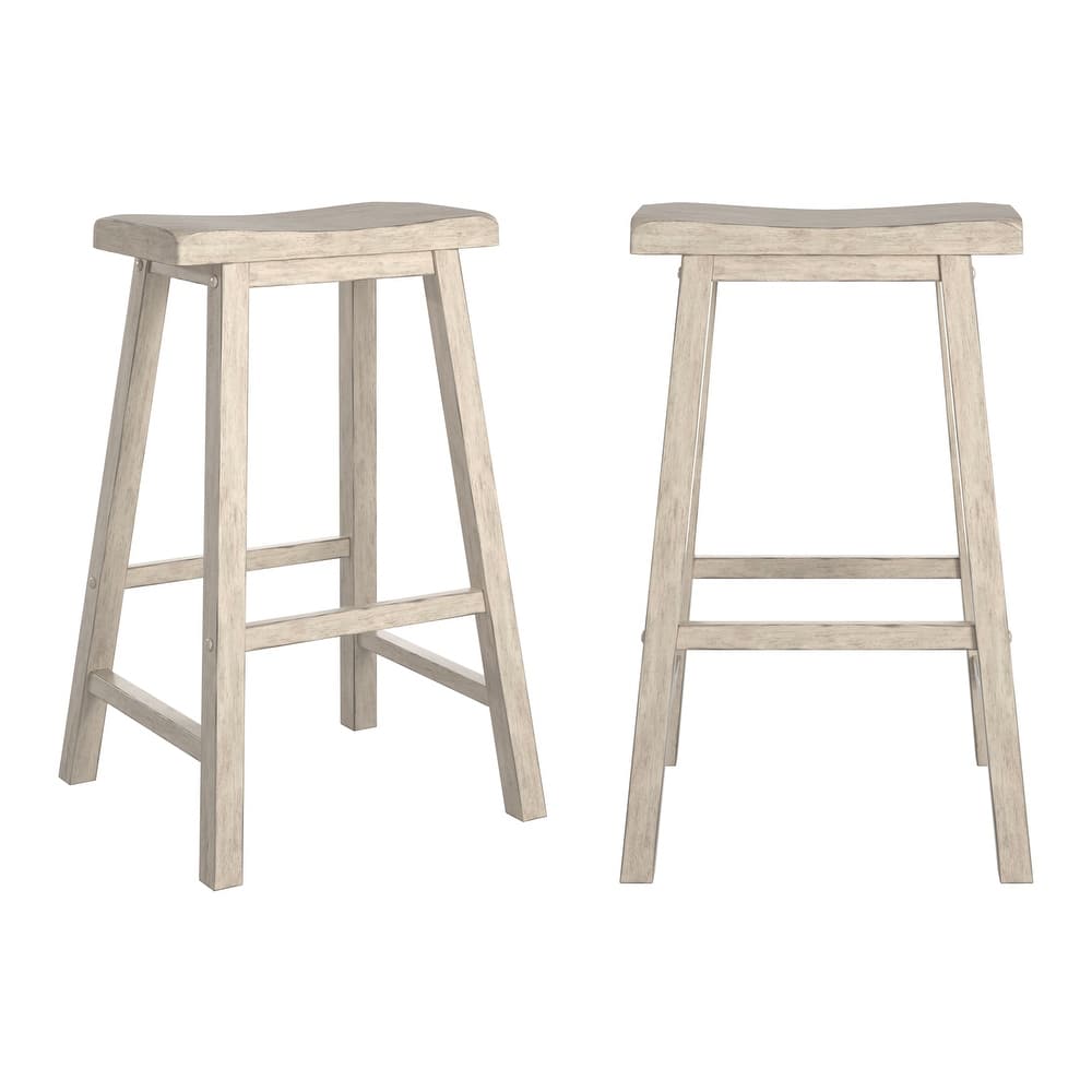 Cadiz Saddle Seat 29" Bar Height Backless Stools (Set of 2)