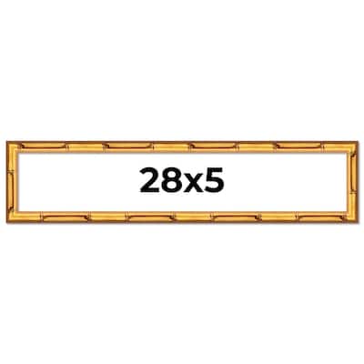 28x5 Frame Gold Bamboo Picture Frame Modern Photo Frame Includes UV Acrylic Shatter Guard Front Acid Free Foam Backing Board