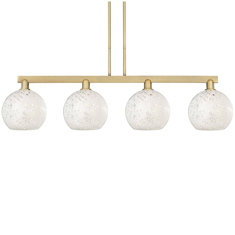 Innovations Lighting 716-4I-13-53 White Mouchette Linear White - Brushed Brass / White Mouchette