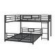 preview thumbnail 6 of 24, L-shaped Metal Twin over Full Size Bunk Bed