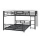 preview thumbnail 21 of 26, Contemporary Modern Design L-shaped Twin over Full Size Bunk Bed,Sturdy Metal Construction and Safety Guaranteed