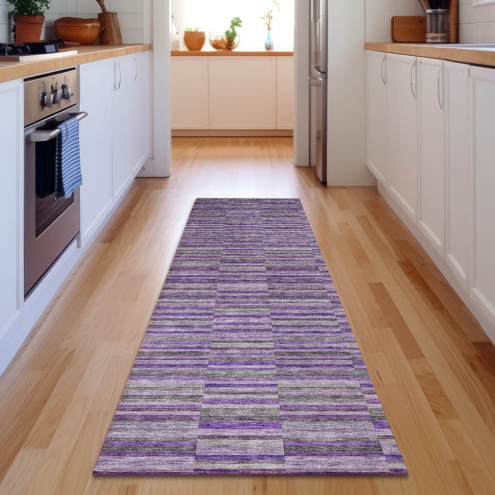 Premium Washable Super Soft Geo Stripe Mayfield Rug