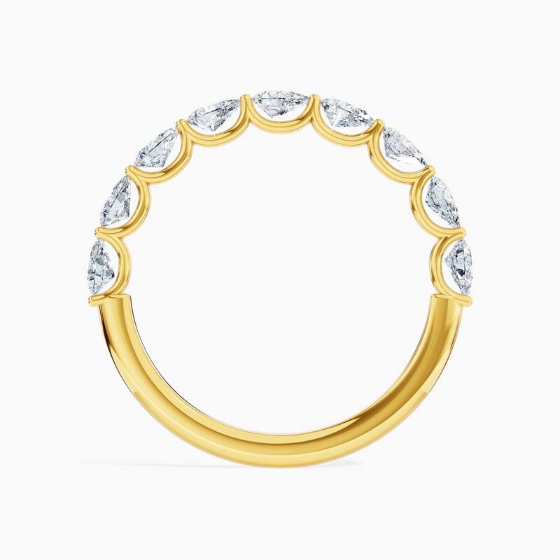 Auriya 14k Gold Pear-shaped East-West Lab Grown Diamond Half Eternity Band 0.90 - 3.00 ct. tw. (F-G, VS)