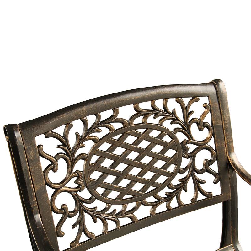 Outdoor Mesh Lattice 48 inch Round Dining Set with Four Chairs - N/A